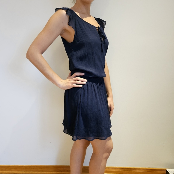 Drop waist navy mini dress - Picture 1 of 5